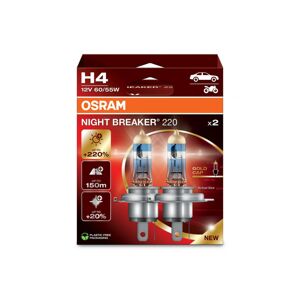 OSRAM H4 12V 60/55W P43t NIGHT BREAKER 220 +220% 2ks 64193NB220-2HB